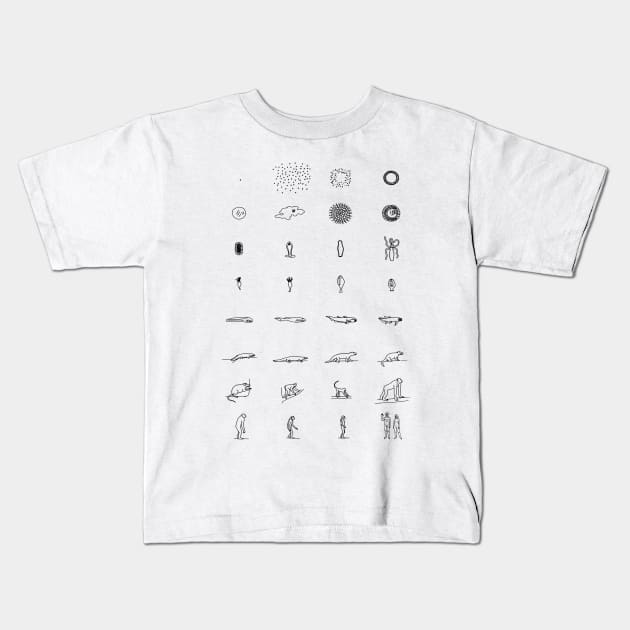 Evolution According to Sagan - Black Kids T-Shirt by ImNotThere